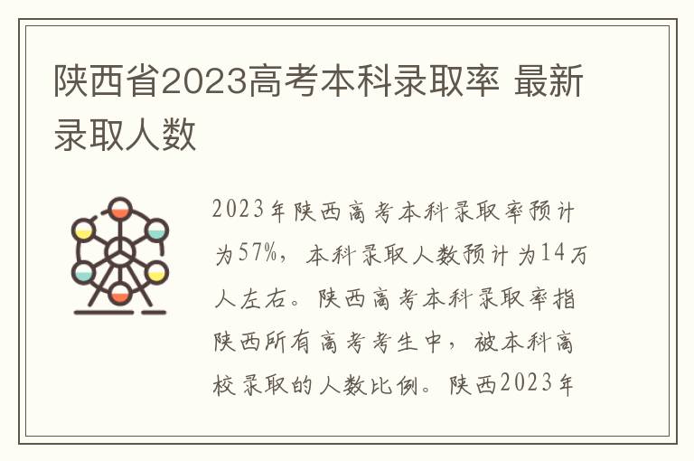 陕西省2023高考本科录取率 最新录取人数