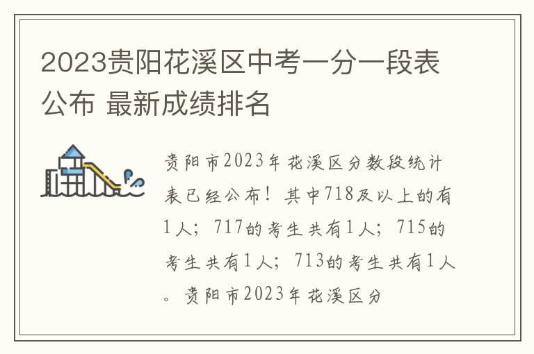 2023贵阳花溪区中考一分一段表公布 最新成绩排名