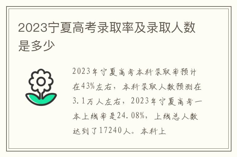 2023宁夏高考录取率及录取人数是多少