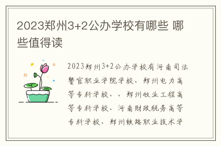 2023郑州3+2公办学校有哪些 哪些值得读