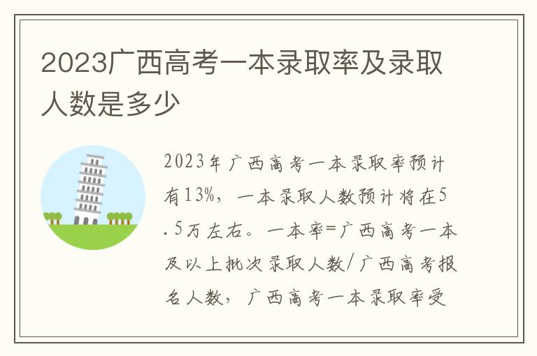2023广西高考一本录取率及录取人数是多少