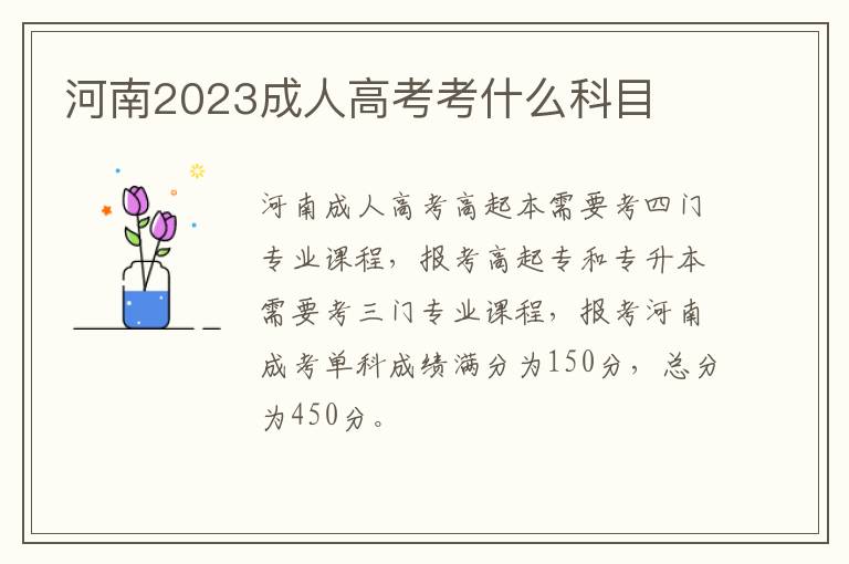 河南2023成人高考考什么科目