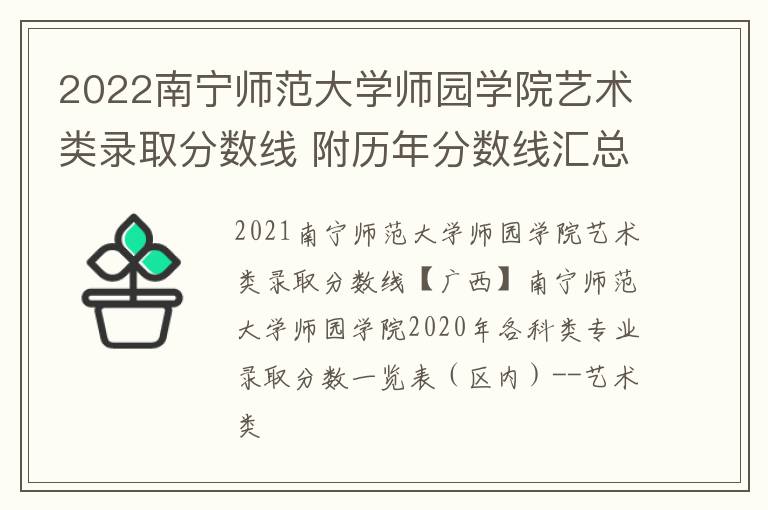 2022南宁师范大学师园学院艺术类录取分数线 附历年分数线汇总