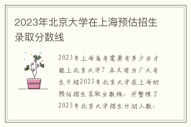 2023年北京大学在上海预估招生录取分数线