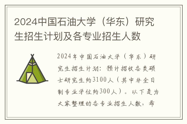 2024中国石油大学（华东）研究生招生计划及各专业招生人数