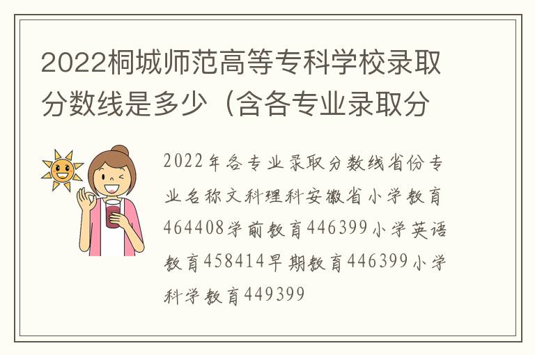 2022桐城师范高等专科学校录取分数线是多少（含各专业录取分数线）