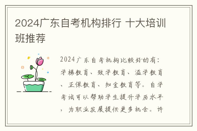 2024广东自考机构排行 十大培训班推荐